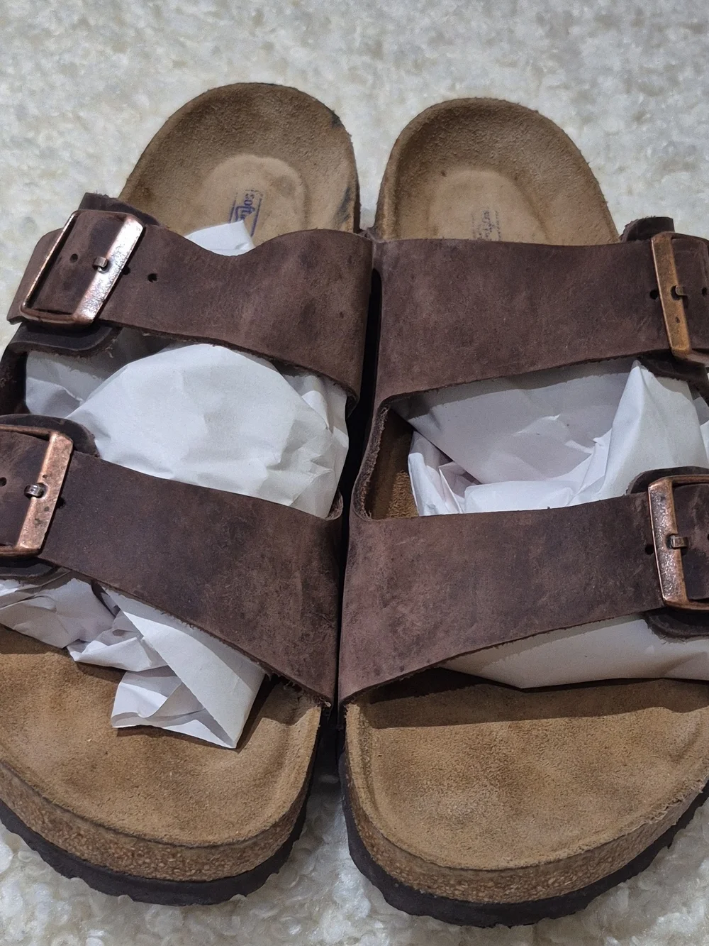 Birkenstock Brown Arizona Two-Strap Leather Sandals